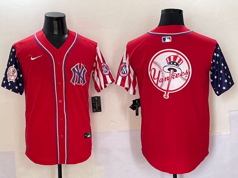 Men New York Yankees Blank Red a generation of national flags Jointly Name 2025 Nike MLB Jersey style 37->new york yankees->MLB Jersey